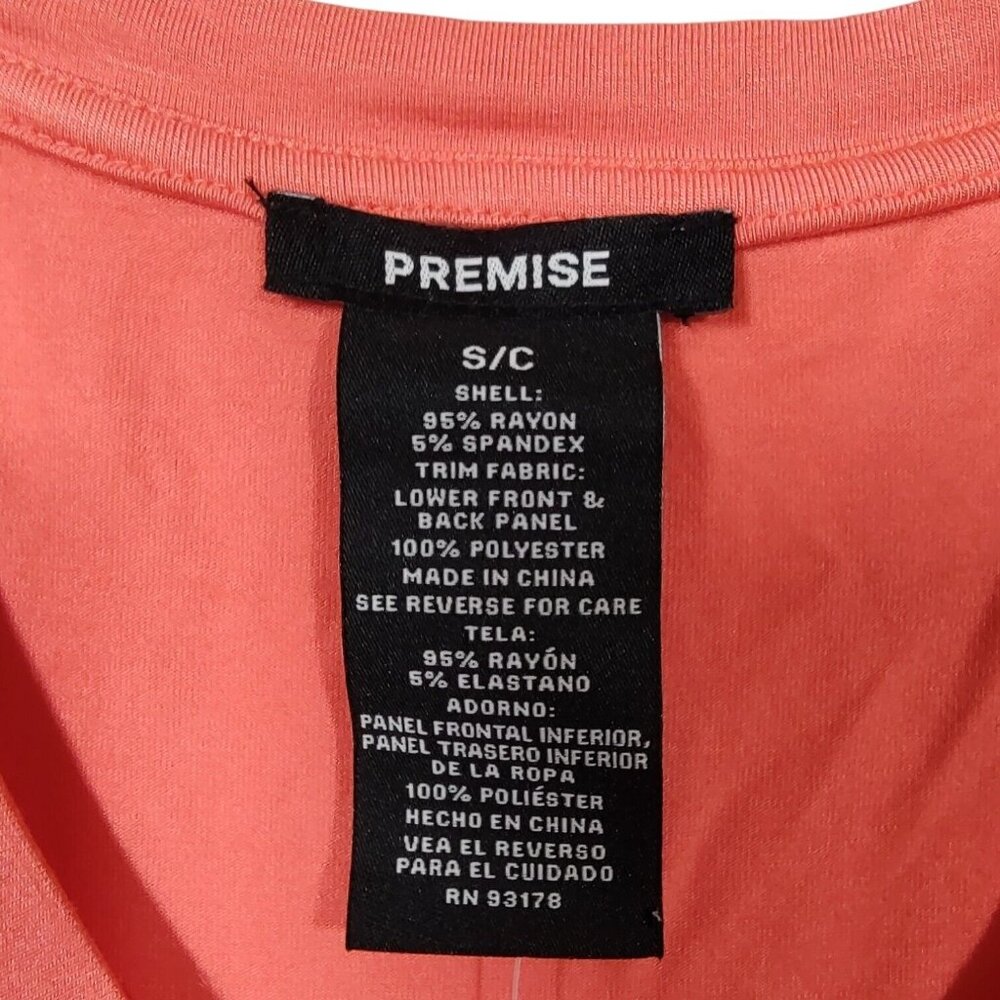Premise Womens Coral V-neck Short Sleeve Tunic Shirt Size Small NWT $58 - Picture 5 of 6